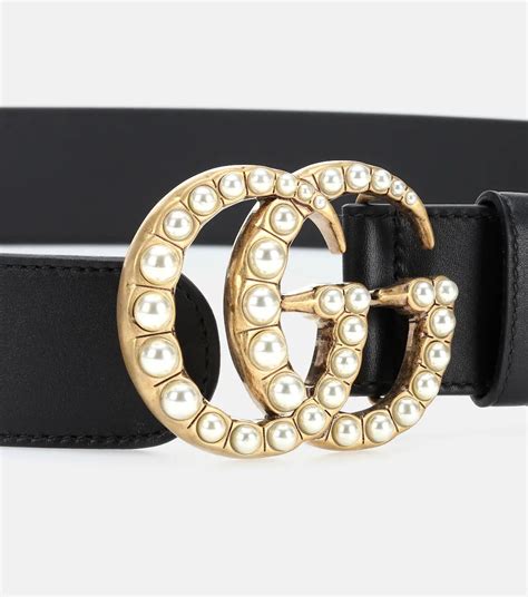 gucci gucci gg pearl embellished leather belt price|gucci pearl belt small.